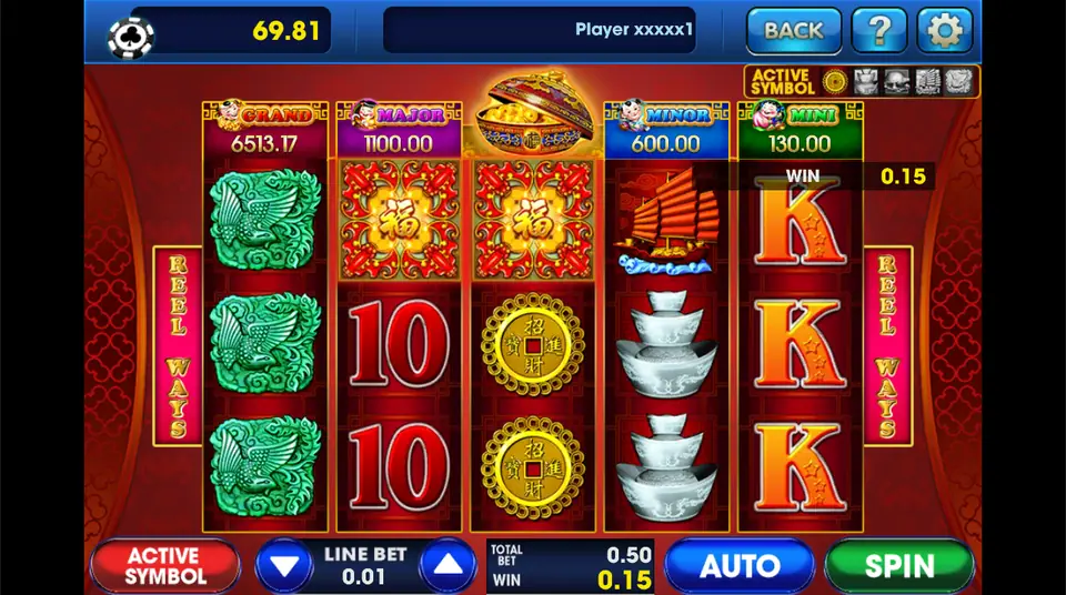 A small 0.15 win on 88 Fortune with a 0.01 line bet and total bet of 0.50