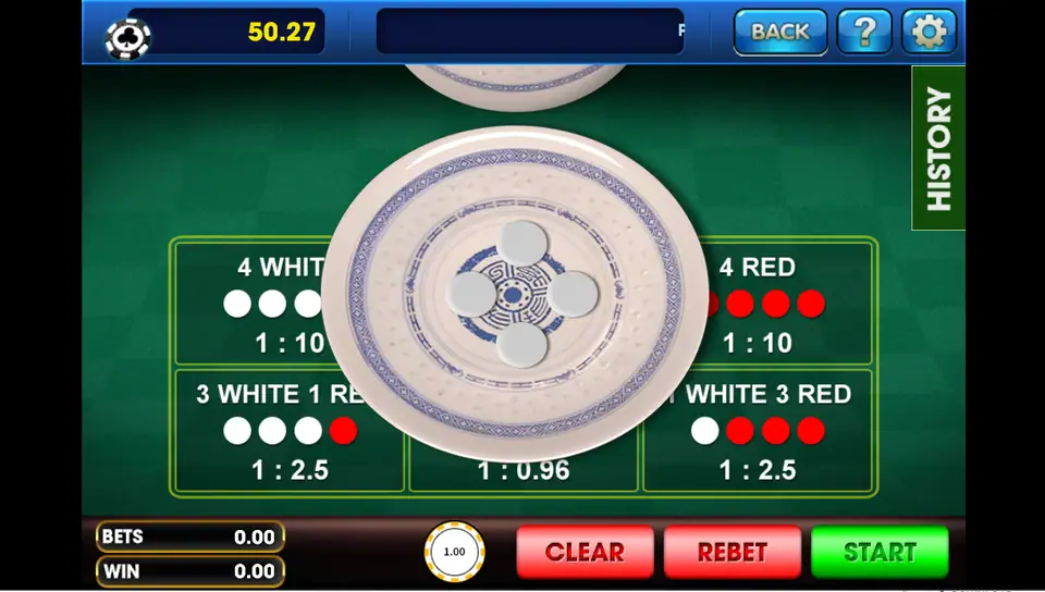 The Sedie plate on 3Win8 with the four discs, and the 4 White, 4 Red and 3 White 1 Red betting boxes around it