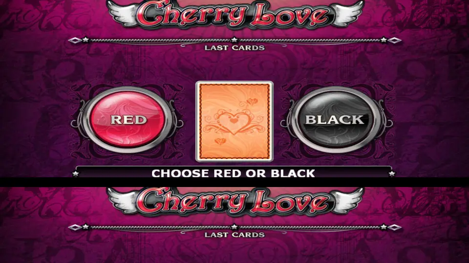Cherry Love gamble screen on 918Kiss with Red and Black buttons and a face-down card