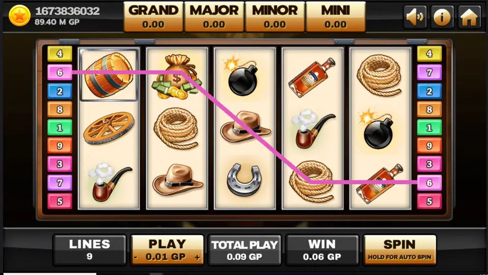 Line 6 zig-zagging from the top row down to the bottom row in Silver Bullet