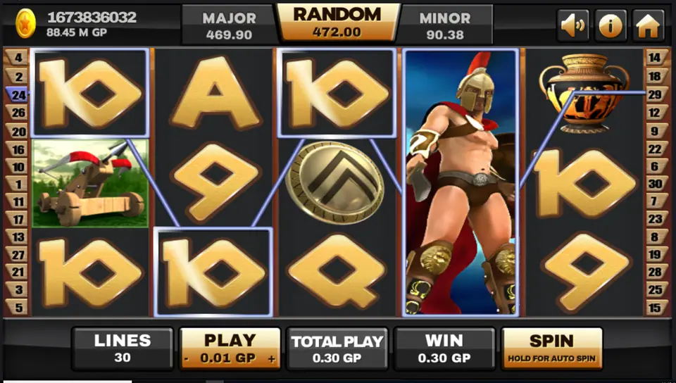 Spartan wild expanded on reel 4, linking a line of 10s for 0.30