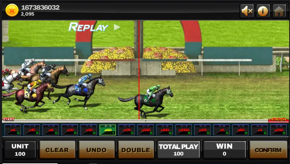 Super Derby photo finish replay with horse 6 crossing the line first