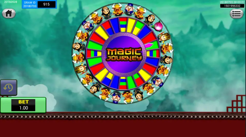 The Magic Journey wheel on SKY777 with coloured segments and character portraits round the rim